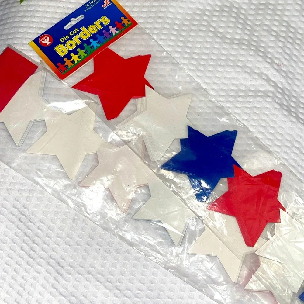 Die Cut Star Borders - Red, White, and Blue